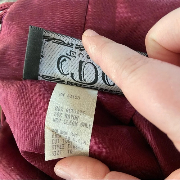 CDC Vintage Velvet Dress Floral Jacquard Open Back Midi Size 10 Crush Velvet - Picture 13 of 17